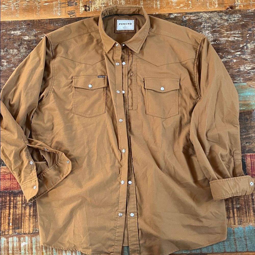 Poncho Brown Button-Up Shirt